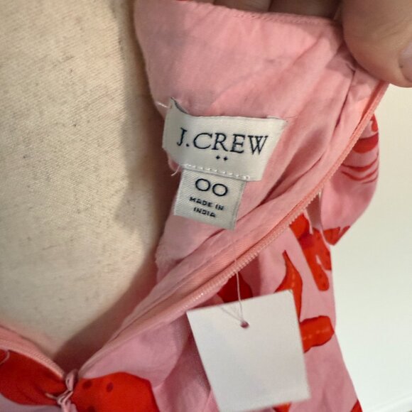 NWT J. Crew Factory Pink Red Lobster Starfish Tank Top Empire Waist Size 00 - Picture 6 of 8